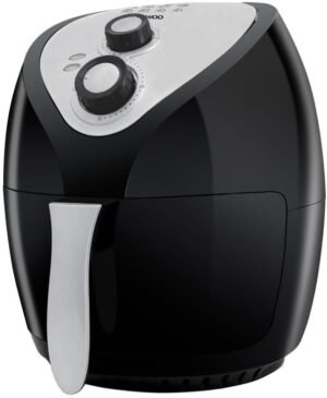 Daewoo Healthy Living SDA1553 Family 3.6L Oil Free 1400W Fast Frying Fryer with Rapid Air Flow Circulation, -Black, Silver