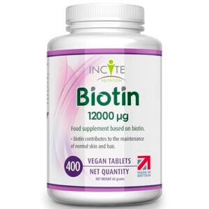 Biotin Hair Growth Supplement 12,000mcg - 400 Tiny 6mm Tablets (Full Year Plus Supply) - Biotin Hair Growth Tablets for Men & Women Biotin Tablets