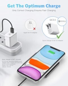 AGPTEK Wireless Charger, Qi-Certified 15W Max Fast Wireless Charging Pad Compatible with iPhone 16/15/14/13/12/11 Max/XS Max/8, for Samsung Galaxy S24/S23/S22/S20, AirPods Pro, Black (No AC Adapter)