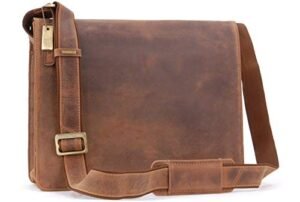 VISCONTI - Leather Messenger Shoulder Bag for Men - Medium/Large 13 to 14 inch Laptop Bag - Work Bag for A4 Notebooks - 18548 HARVARD