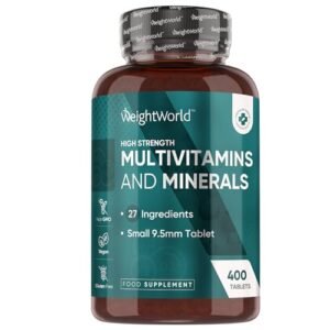 Multivitamin Tablets for Men & Women with 27 Active Multivitamins & Minerals Like Iron, Zinc, & Vitamin D - Peppermint Flavour 400 Micro Tablets - Vegan Multivitamins Nutritional Supplement