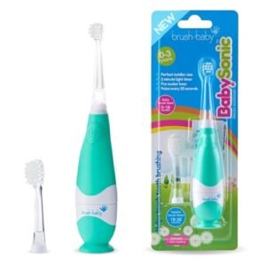 New brush-baby BabySonic Electric Toothbrush for Toddlers, Battery Powered, Extra Soft Bristles for Gentle Cleaning, for Ages 0-3