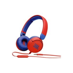 JBL Jr 310 Kids Wired On-Ear Headphones, Safe Sound (<85dB), Built-In Mic, Sof Padded Headband, Comfortable Ear Cushion, Compact and Foldable Design, Single-Side Flat Cable - Red, JBLJR310RED