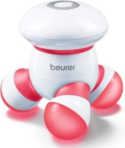 MG16 Mini Massager - red | Ergonomic hand-held vibration massager | Battery operated for use anywhere | Easy massage aplication for your neck, back, arms and legs
