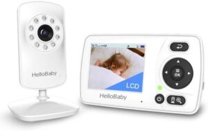 HelloBaby Baby Monitor, Upgrade Video Baby Monitor No WiFi for Privacy, Infrared Night Vision Camera,ECO Mode,Lullaby,Digital 2X Zoom,Alarm Function (HB30 new)