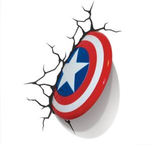 3D Light FX 816733002187 Marvel Captain America Shield 3D Wall Light, Red, White and Blue