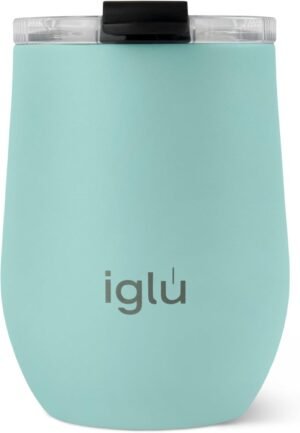 iglu Reusable Coffee Cup | Thermal Insulated Stainless Steel Travel Mug with Lid | 12oz / 340ml Mugs | Double Walled - Great for Hot & Cold Drinks | His & Hers Premium Eco-Friendly Gift (Ocean Teal)