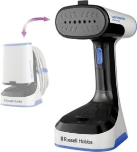 Russell Hobbs Steam Genie Easy Store Clothes Steamer (No Ironing Board Needed, Foldable, Ready to Use in 45s, Power Indicator, Compact for Home & Handheld Travel Garment Steamer, 150ml, 1500W) 26740