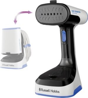 Russell Hobbs Steam Genie Easy Store Clothes Steamer (No Ironing Board Needed, Foldable, Ready to Use in 45s, Power Indicator, Compact for Home & Handheld Travel Garment Steamer, 150ml, 1500W) 26740