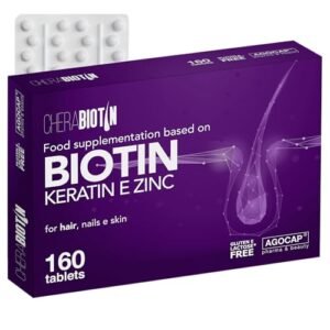 Cherabiotin, biotin Hair Growth with Keratin, and Zinc. Vitamins for Hair, Nails, and Skin. Biotin for Hair Growth and Anti-Hair Loss in Women. 160 Micro Tablets, 5 Months Supply