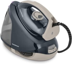 Morphy Richards EasySteam Steam Generator Iron, 120g Steam Boost, 70g Steam Output, 6 Bar Pressure, ECO Mode, Detachable 1.8L Water Tank, Anti Scale, Auto Shut Off, 2400W, Black/Grey, 333030