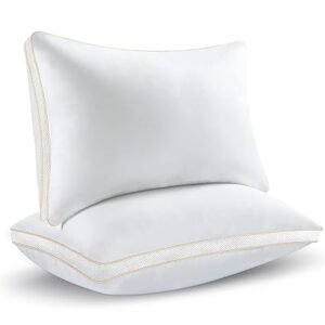 Pillows 2 Pack , Hotel Hypoallergenic Bed Pillows for Neck Pain, Luxury Sleeping Pillows of 2 for Side and Back Sleepers, Down Alternative Fluffy Soft Pillow Standard Size 42 x 70cm
