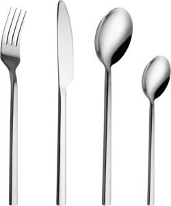 Cutlery Set, 32 Piece Stainless Steel Flatware Set Including Knives Forks Spoons Teaspoons Cutlery Set for 8 People, Mirror Polish Finish, Dishwasher Safe, Multipurpose Use for Home Restaurant Hotel