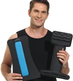 Back Stretching Device,Back Massager for Bed & Chair & Car,Multi-Level Lumbar Support Stretcher Spinal, Lower and Upper Muscle Pain Relief(Black/Blue)