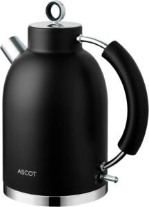 ASCOT Kettle Electric, Cordless-Fast-Boil, Stainless Steel Filter Kettles Tea Heater & Hot Water Boiler, 1.5L, 2200W, Automatic Shutoff, Boil-Dry Protection Kettle (Beige)