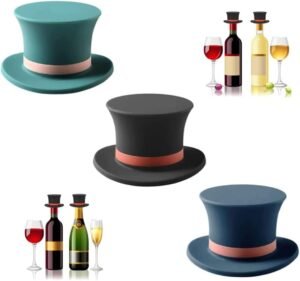 HKTOPCNE 3PCS Silicone Bottle Stopper for Wine Bottle Funny and Reusable, Wine Stoppers, Bottle Stopper, Keeps Fresh for Wine Beer Champagne Sparkling Wine