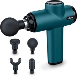 MG99 Compact Massage Gun, Mini Deep Tissue Massager with 4 Attachments, Powerful Trigger Point Massage to Relieve Tension, Handheld Massager with 5 Intensity Levels, Rechargeable Battery