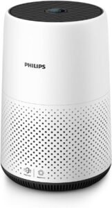 Philips Series 800 Compact Air Purifier, Real Time Air Quality Feedback, up to 48 m?, 190 m?/h CADR, Anti-Allergen, Reduces Odours and Gases, HEPA and NanoProtect filter, 22 W, White (AC0820/30)