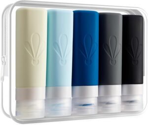 INSFIT Travel Bottles for Toiletries, CAA Approved 90ml Travel Size Containers, BPA Free Leak Proof Squeezable Silicone Tubes for Shampoo Conditioner Lotion Soap with Labels