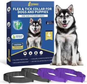 Dog Collar Repellent, 4 Pack Dog Collars, Black&Purple