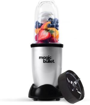 nutribullet magic bullet Starter Kit - All-in-one Food Processor & Blender - 10,000 RPM Speed - 4 Piece Kit with 1x High Torque Power Base, 1x Tall Cup & Flip Top Lid & 1x Cross Blade - For Meal Prep