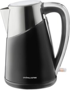 Andrew James 3000W Apollo Fast Boil Kettle Energy Efficient with Cordless 1.7L Jug Kettle and 360˚ Swivel Base (Black)