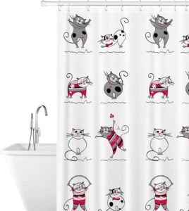 Tatkraft Funny Dogs Polyester Shower Curtain, Mould and Mildew Resistant, Waterproof, 180X180cm, 12 shower Rings Included
