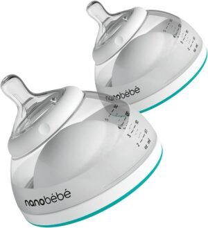 nanobebe Breastmilk Baby Bottles for Breastfed Babies, Breastfeeding Newborn Breast Like, Anti Colic, Perfect Latch, Preserves Breast Milk nutrients 3pk (Award Winning Innovation), Grey