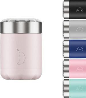 Chilly's Food Pot - Leak-Proof, Premium Stainless Steel Reusable Food Container - Double-Walled Insulated for Hot or Cold Lunch Storage - Blush Pink - 300ml