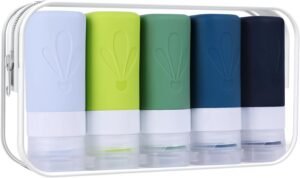 INSFIT Travel Bottles for Toiletries, CAA Approved 60ml Travel Size Containers, BPA Free Leak Proof Squeezable Silicone Tubes for Shampoo Conditioner Lotion Soap with Labels