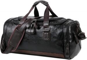 OCCIENTEC Large Premium Quality Gym Bag Duffle Bag Sports Bag Overnight Travel Holdall Bag Pu Leather Weekend Bag Carry-on Luggage for Men and Women