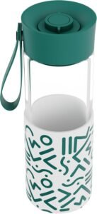 WAFE Cup - 2 in 1 Coffee Cups & Travel Water Bottle - Insulated Double Walled Eco Glass Mug, Keep Drinks Hot or Cold on The Go, Leak-Proof, Stylish, Reusable Travel Mug - 12oz - Green
