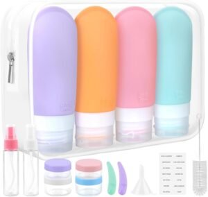 Etopgo 16 Pack Travel Bottles for Toiletries, Leak Proof Refillable Silicone Travel Containers Squeezable Travel Accessories for Shampoo Conditioner Lotion Body Wash