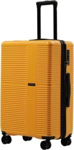 GinzaTravel Suitcase Large Size Hard Shell 105L Travel Carry On Hand Luggage Spinner Suitcase with 4 Wheels TSA Lock Yellow