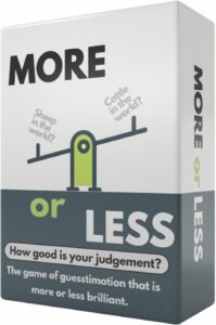 More or Less Original Edition Card Game - How Good Is Your Judgement? 2 Players+ | Adults, Teens & Kids |