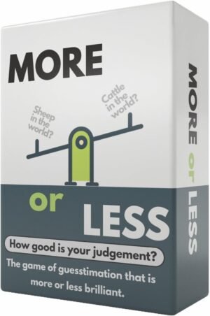 More or Less Original Edition Card Game - How Good Is Your Judgement? 2 Players+ | Adults, Teens & Kids |