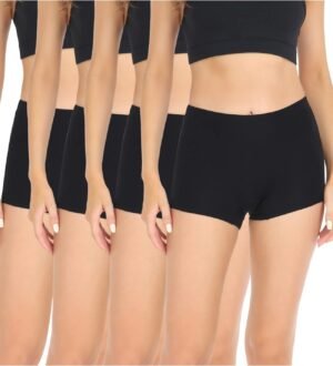 wirarpa Women's Boyshort Panties Ladies Safety Boxer Briefs Anti Chafing Cotton Underwear with Cotton Crotch 4 Pack