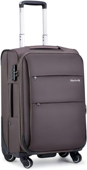 Hanke Softside Suictase 20 Inch,Brown