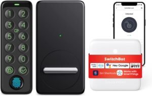 SwitchBot Smart Keypad Touch for SwitchBot Lock, Fingerprint Keyless Home Entry, IP65 Waterproof, Supports Virtual Passwords for Home Security