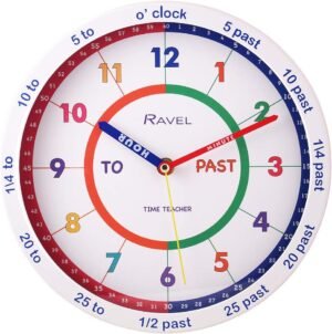 Ravel Children's 25cm Time Teacher Wall Clock - White