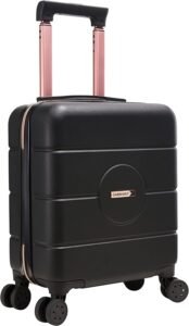 Cabin Max Anode Carry on Suitcase 45x36x20cm Lightweight Hand Luggage Suitable for Easyjet Under Seat (Black/Rose - 30L)
