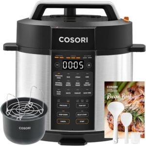 COSORI Electric Pressure Cooker 5.7L, Recipe Book, 9-in-1 Multi Cooker, Steamer, Rice Cooker, Slow Cooker, Saut? Pan, Yoghurt & Cake Maker, Sous vide, Stock Pot, Food Warmer, Ceramic Non-Stick Coating