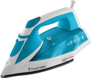 Russell Hobbs Supreme Steam Iron, Powerful vertical steam function, Non-stick stainless steel soleplate, Easy fill 300ml Water Tank, 110g Steam Shot, 40g Continuous steam, 2m Cord, 2400W, 23040