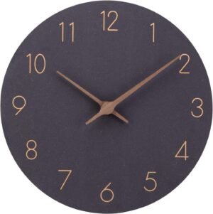 ACCSHINE Wooden 30cm Silent Wall Clocks for Home Decor Living Room Kitchen Large Number Modern Clock (12 inch, Black)