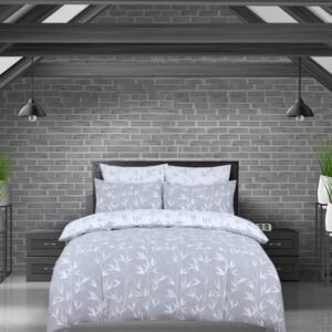Indus Textiles 100% Egyptian Cotton 220 Thread Duvet Cover Set Easy Care Reversible Printed Hotel Quality Duvets,Branches Grey-Double