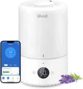 LEVOIT Humidifiers for Bedroom 3L, Top-Fill Cool Humidifier for Baby Room & Home, Smart Control with Humidity for Plants, Quiet Operation with Auto Mode, Essential Oil, Shut-Off, Up to 25H for 27 ㎡