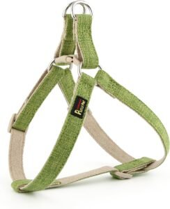 Plutus Pet Cotton Hemp Step In Dog Harness, Sustainable, Lightweight and Escape-Proof, Easy Walk Dog Harness for Puppy Small Medium and Large Dogs, Green, XS