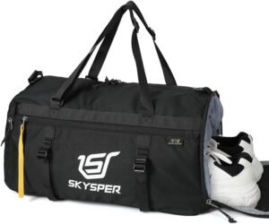 SKYSPER 30L Gym Bag - Sports Bag Gym Rucksack with Shoe Compartment Wet Pocket Duffle Bag for Men Women