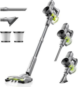 kalado Cordless Vacuum Cleaner, 26KPA/250W Hoover Cordless, 40 Minute Run Time Battery, Lightweight and Quiet LED Screen Self-standing Vacuum Cleaner with LED Floor Lights With Hardwood Floor, Carpet