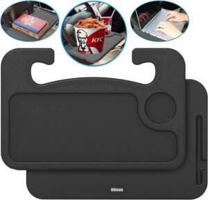 Portable Car Table Steering Wheel Tray Vehicle Seat Mount for Laptop Working, Food Eating Drinking Desk, Fits Most Vehicles